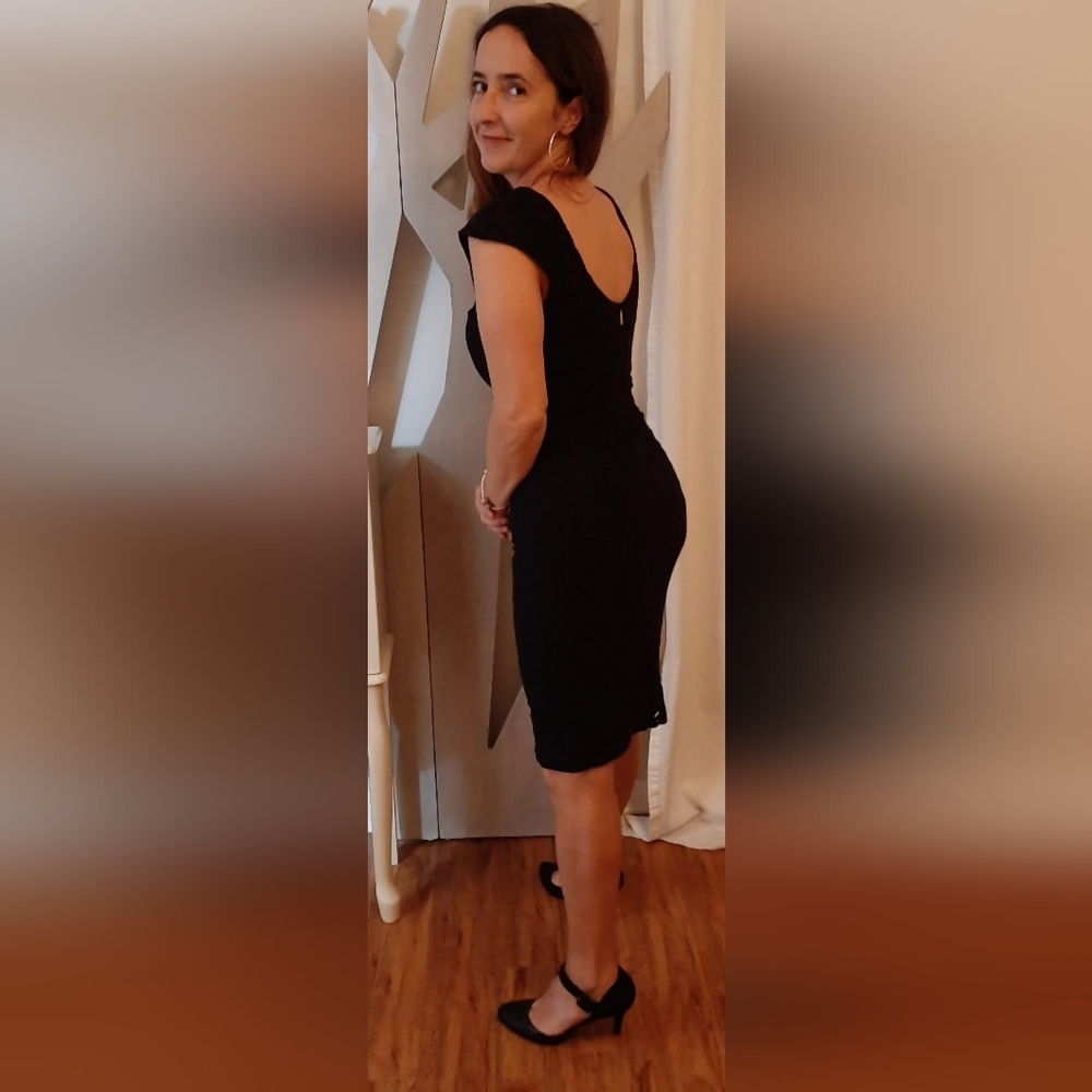 Evening Mango Lace black dress!